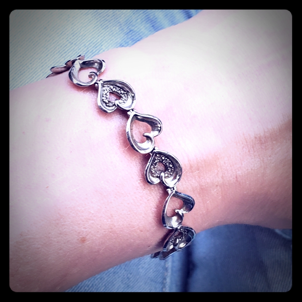 Heart Link Tennis Bracelet